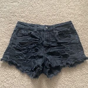 AEO black vintage hi rise festival short